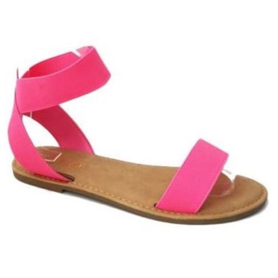 Summer Vibez Strappy Sandal - Neon Pink (8,8.5,10)