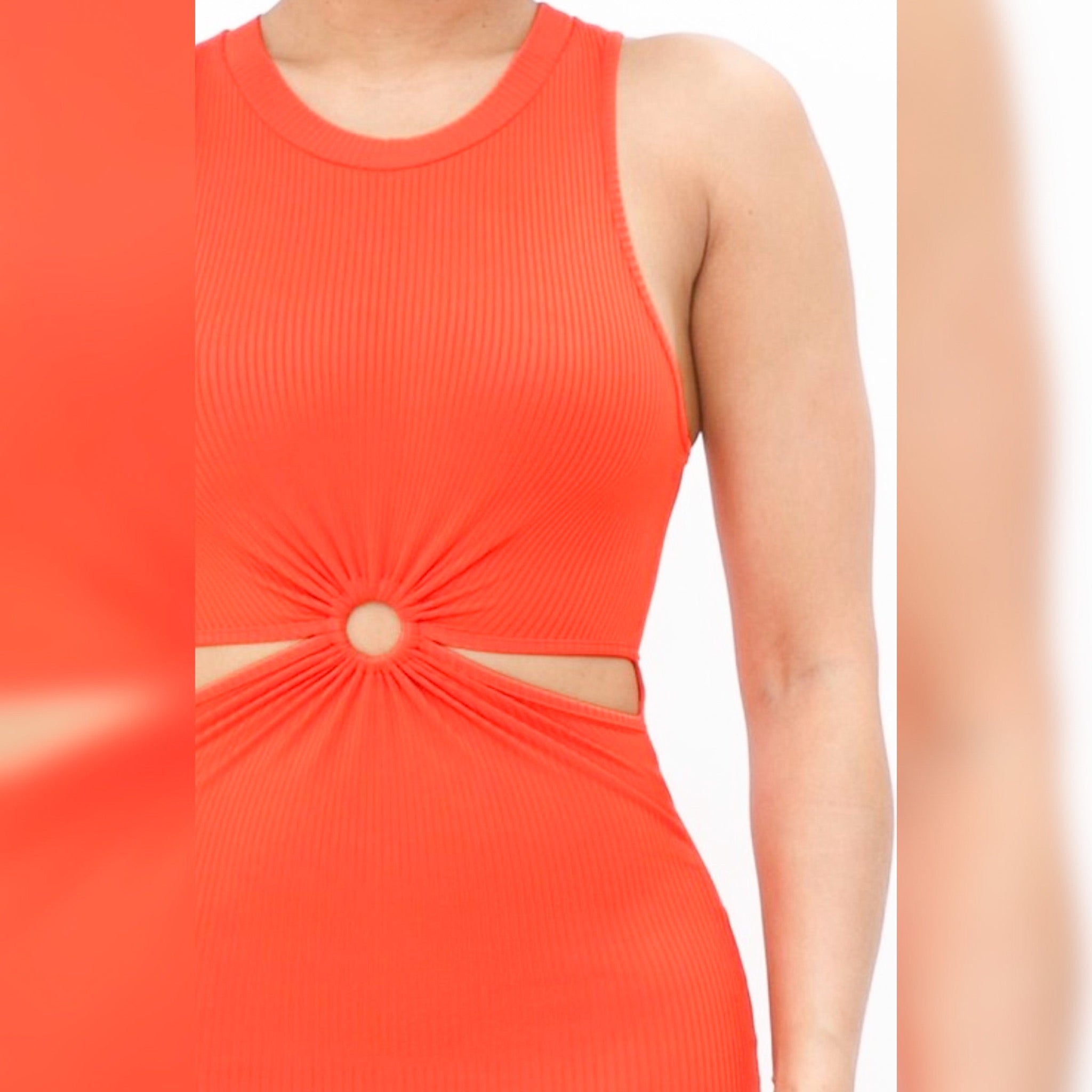 New Heights O-Ring Maxi Slit Dress - Orange (M-XL)