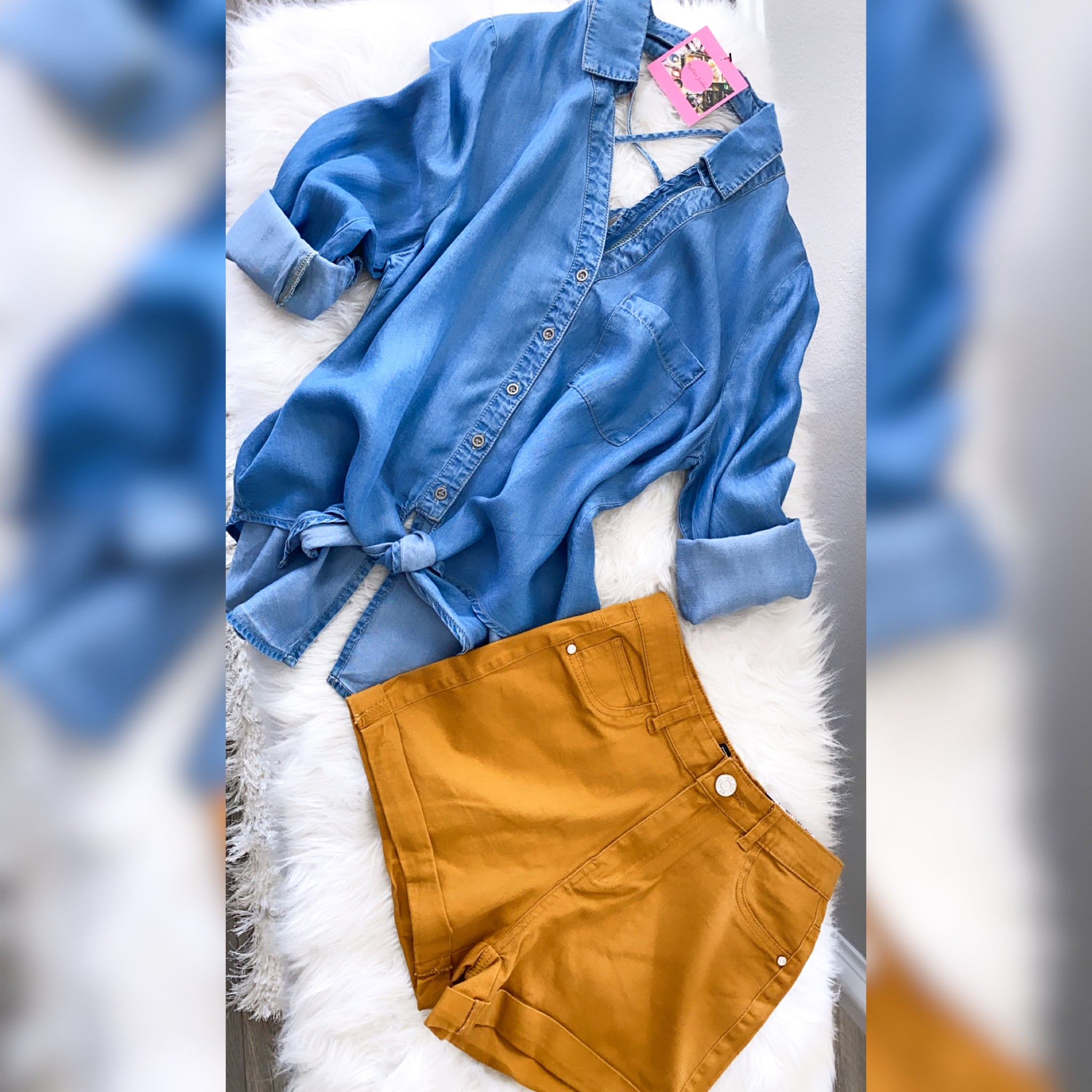 Time To Level Up High Waist Shorts - Mustard